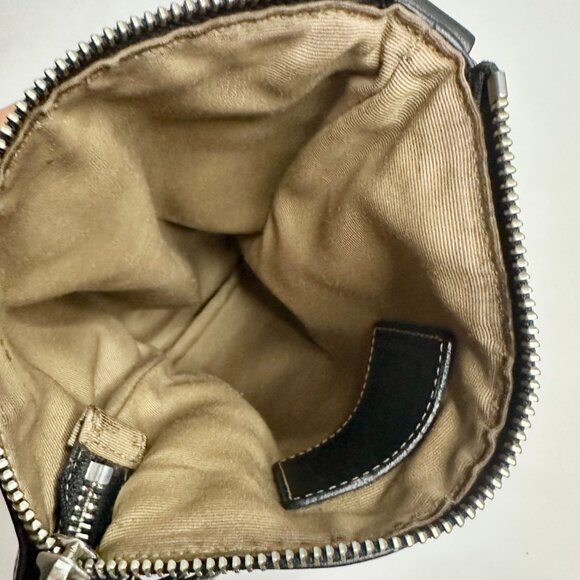 Coach Vintage Hamptons Black Leather Swingpack Silver Hardware White Stitching - Picture 9 of 12